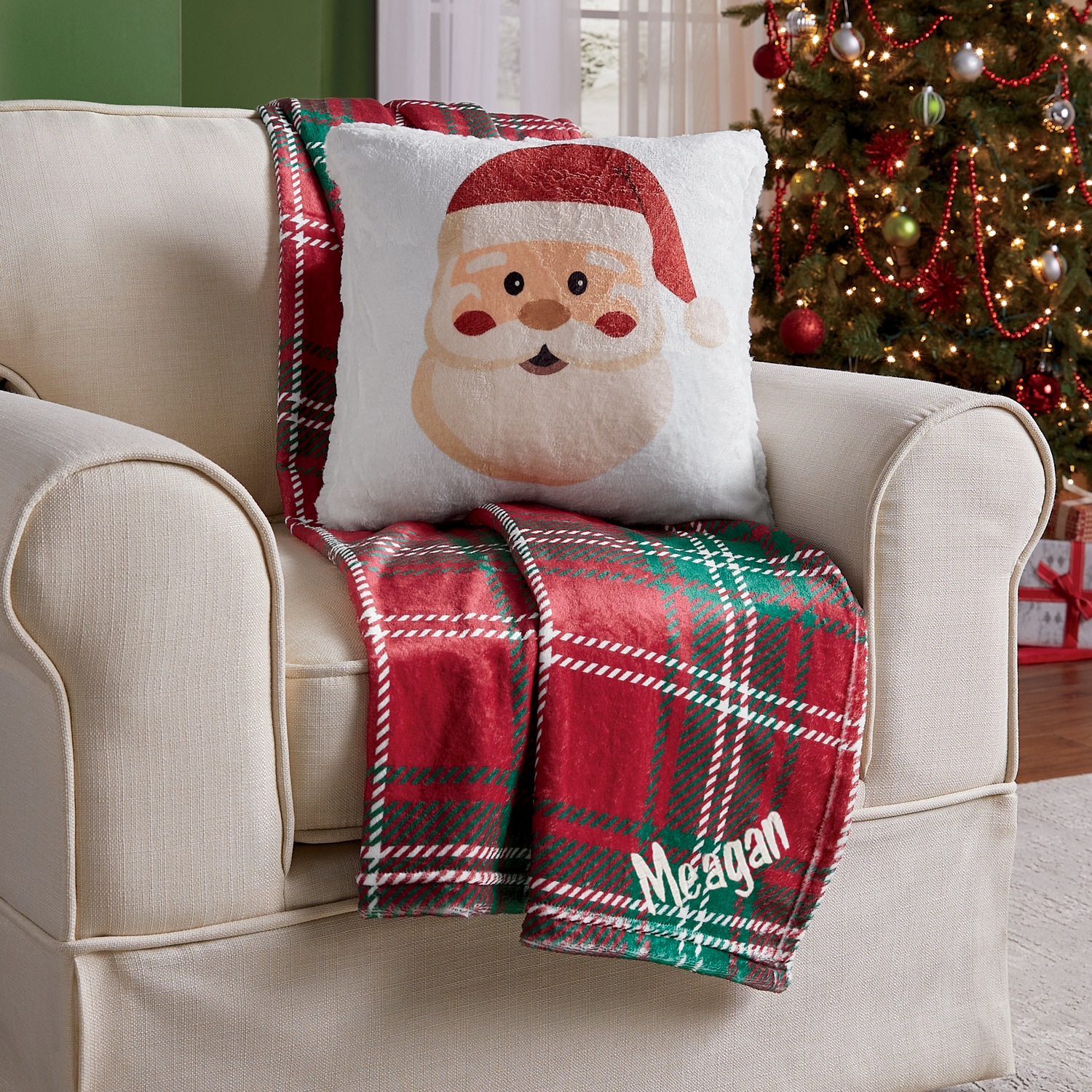 Novelty Plush Throw and Pillow Set Country Door