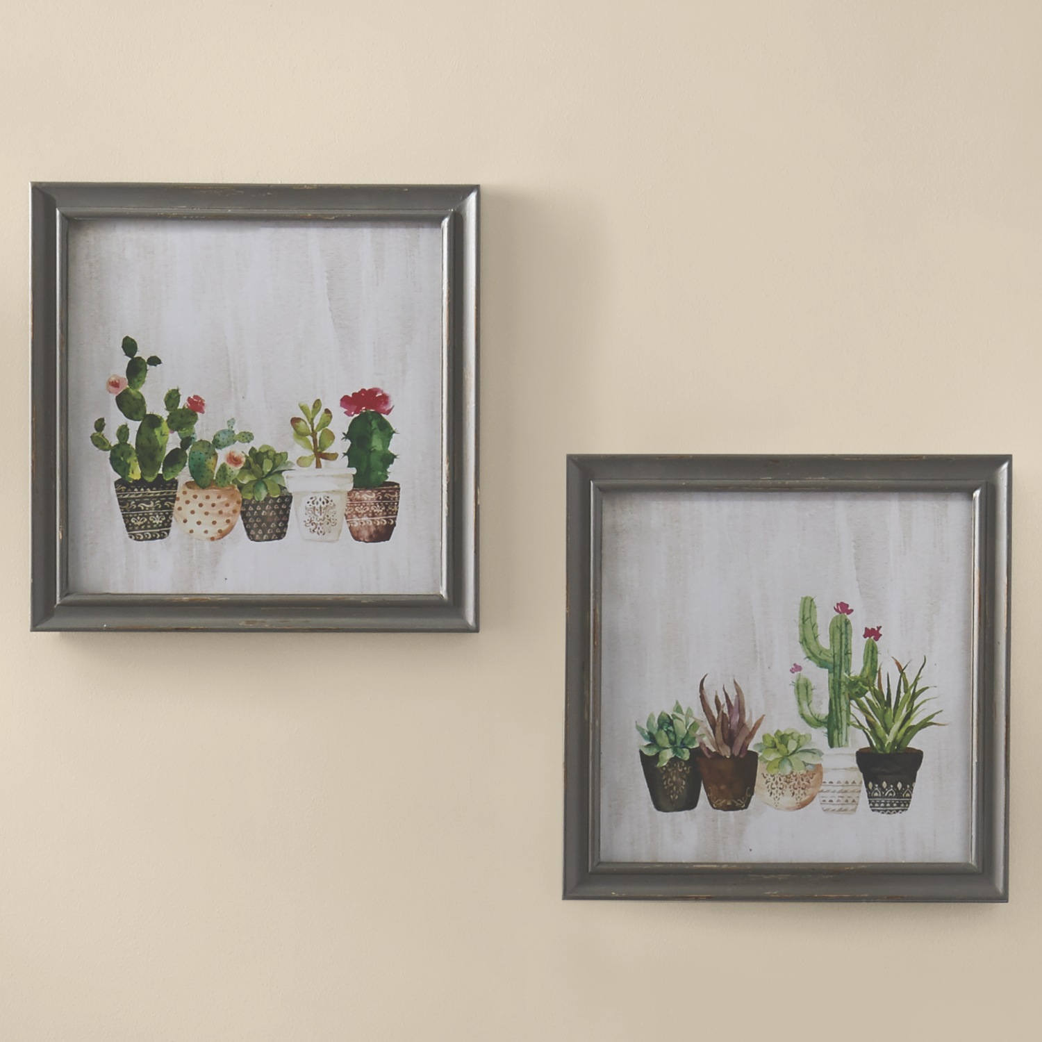 Set of 2 Cactus Wall Art Country Door