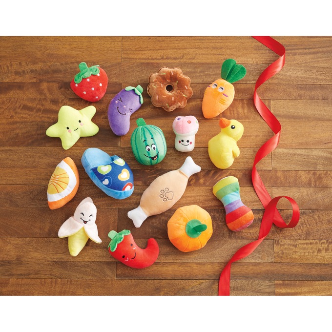 Set Of 16 Stuffed Dog Toys, , large