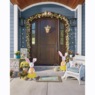 Lit Easter Floral and Burlap Hanging Basket, , large