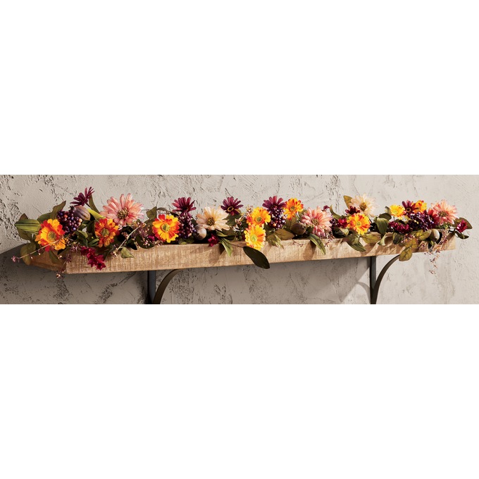 Red and Pink Daisy Fall Floral Garland, , large
