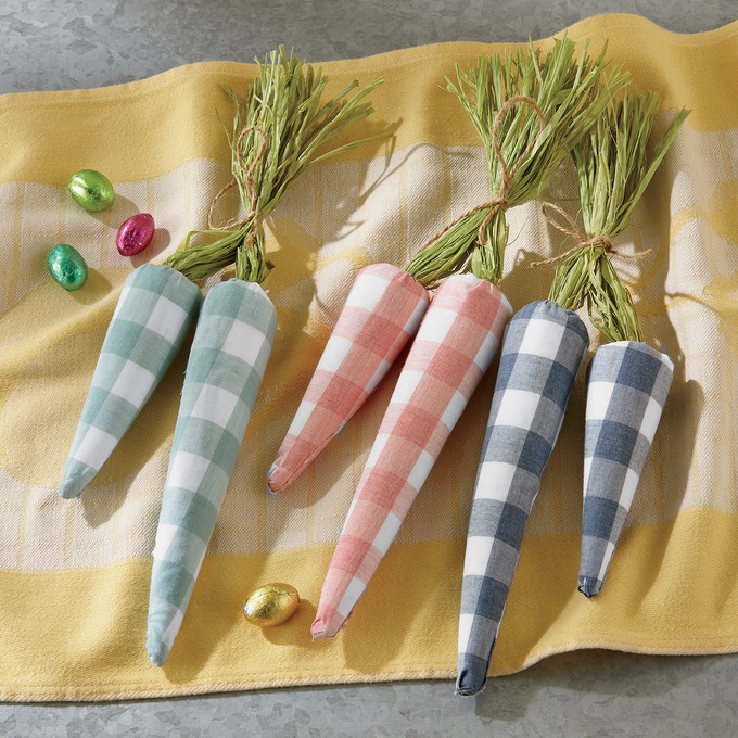 Set of 6 Buffalo Plaid Carrots, , large