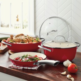 5-Piece Enameled Cast Iron Cookware Set, , large