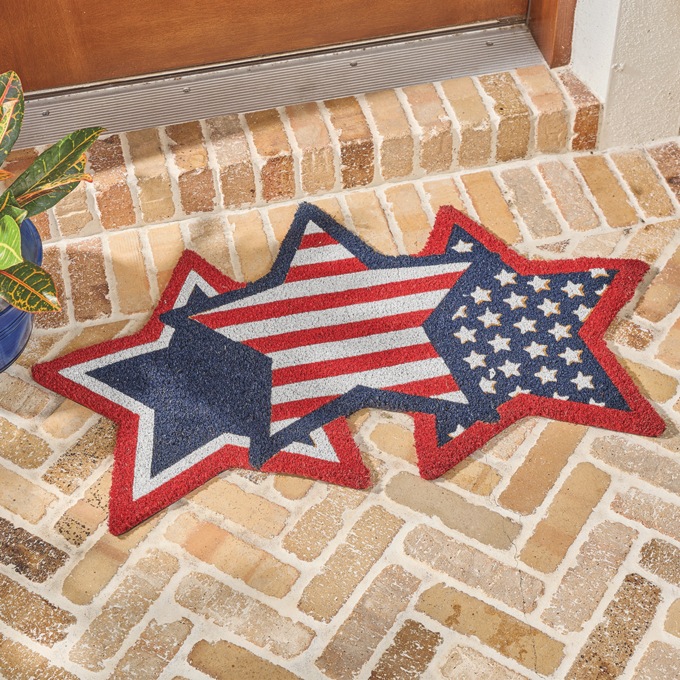 Indoor/Outdoor Star-Shaped Coir Mat - 22" x 36", , large