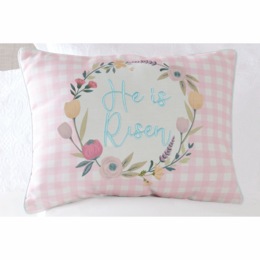 Embroidered He is Risen Pillow, , large