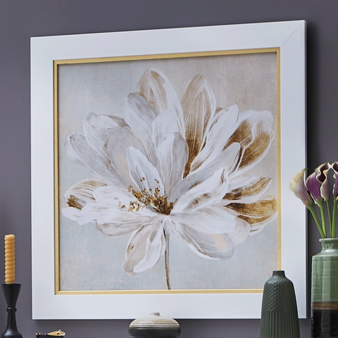 Graceful Glittered Floral Canvas, , large