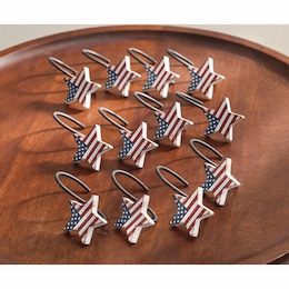Set of 12 Americana Shower Curtain Hooks, , large