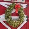 Lit Wreath with Red Bow, , large