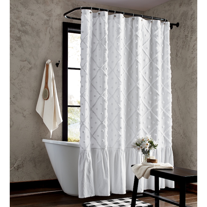 Cate Chenille Shower Curtain, , large