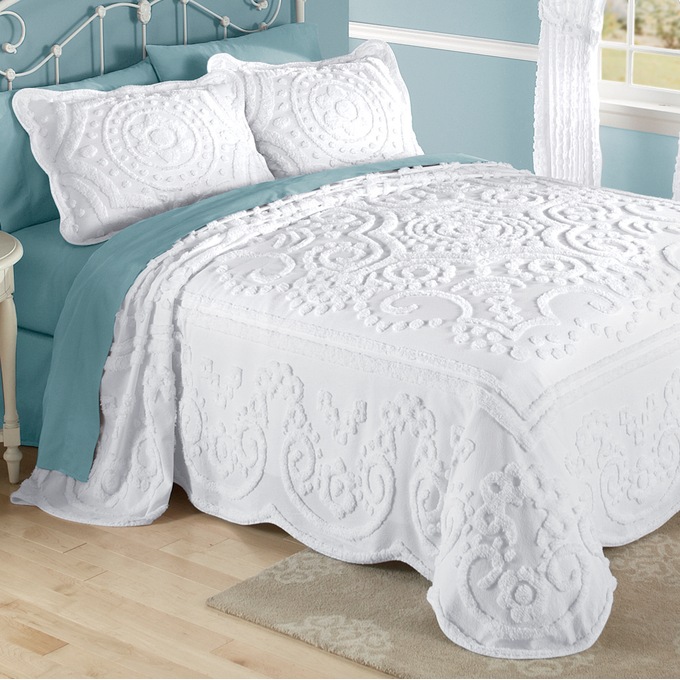 Scallop Chenille Bedspread, , large