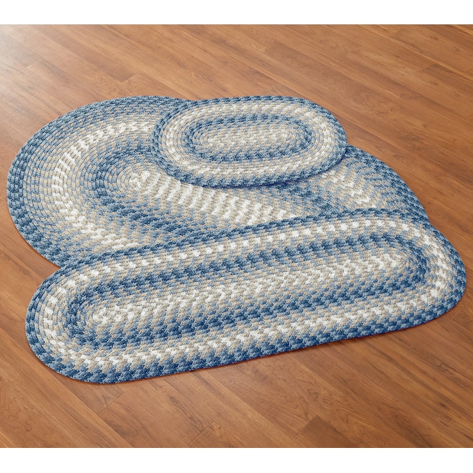 3-pc. Heritage Braided Indoor/Outdoor Rug Set, Blue, large