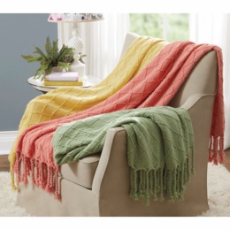 Diamond Textured Throw, , large