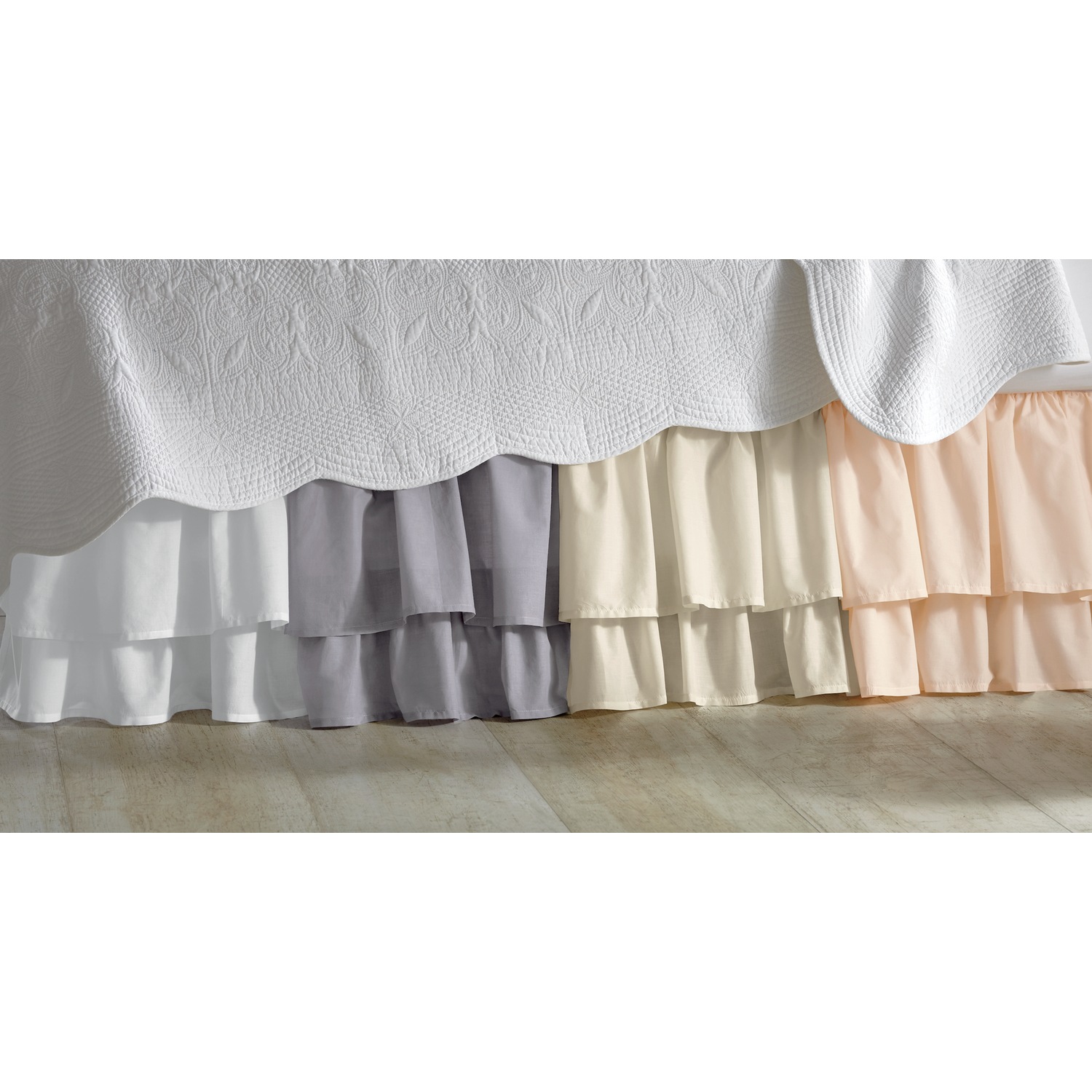 Cottage Voile Bedskirt, Euro Sham and Window Treatments Country Door