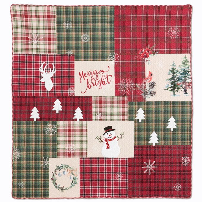 Holiday Patch Oversized Quilt, , large
