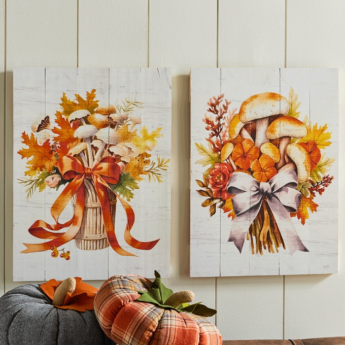 Wood-Slat Mushroom Wall Art, , large