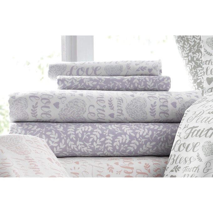 Religious Sentiments 2-Pack Microfiber Sheet Set, , large