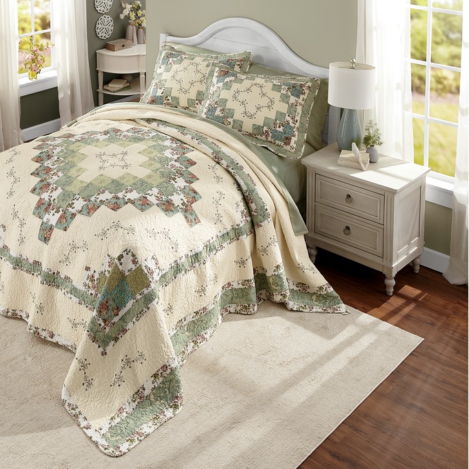 Olivia Embroidered Quilted Sham, , large