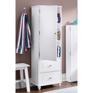 Bentyn Tall Bath Cabinet, White, large