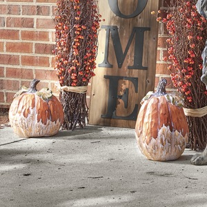 Short or Tall Decorative Pumpkins, , large