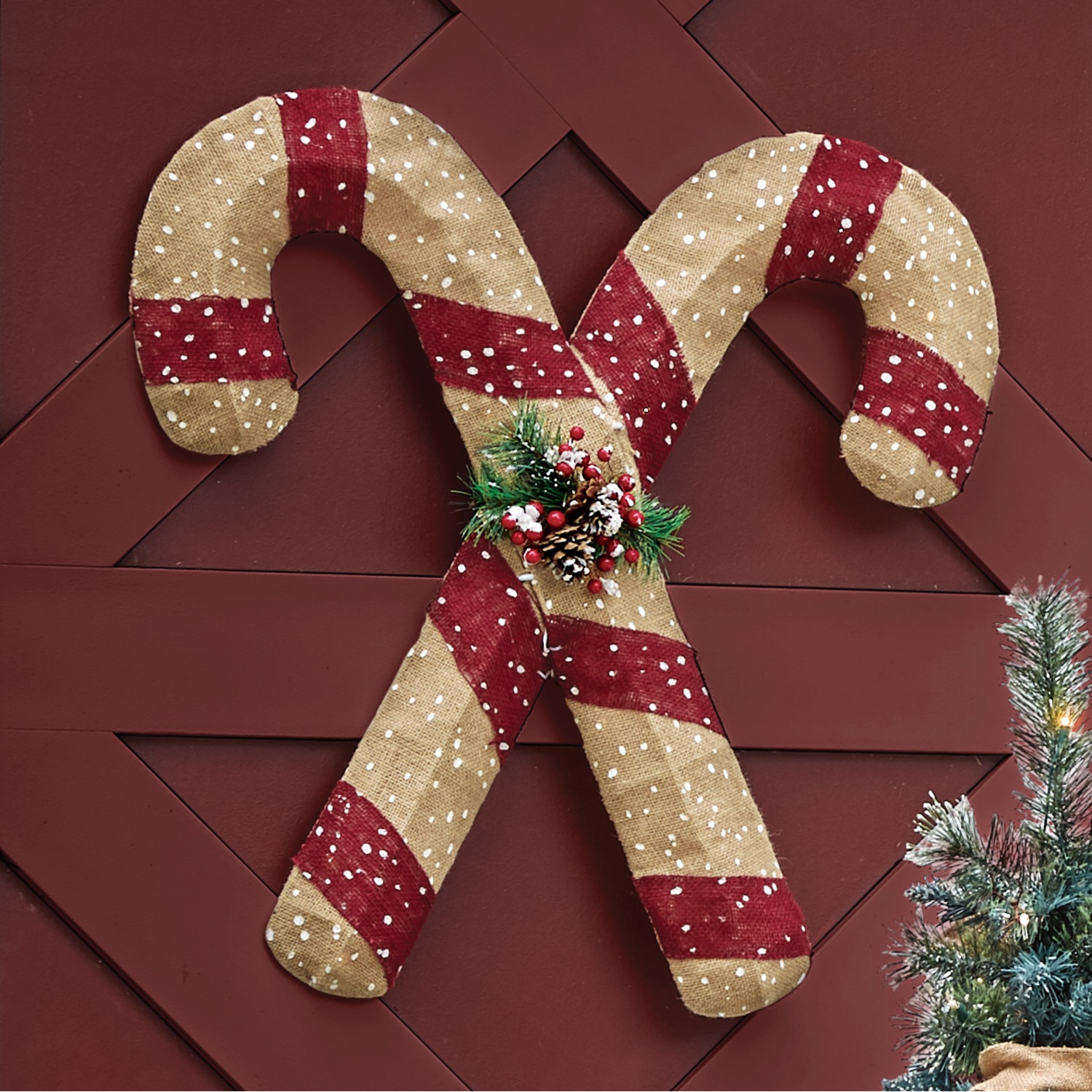 Glitter Candy Cane Country Door