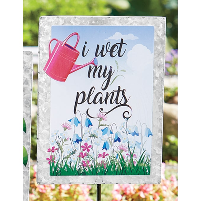 Galvanized Metal Garden Sign, , large