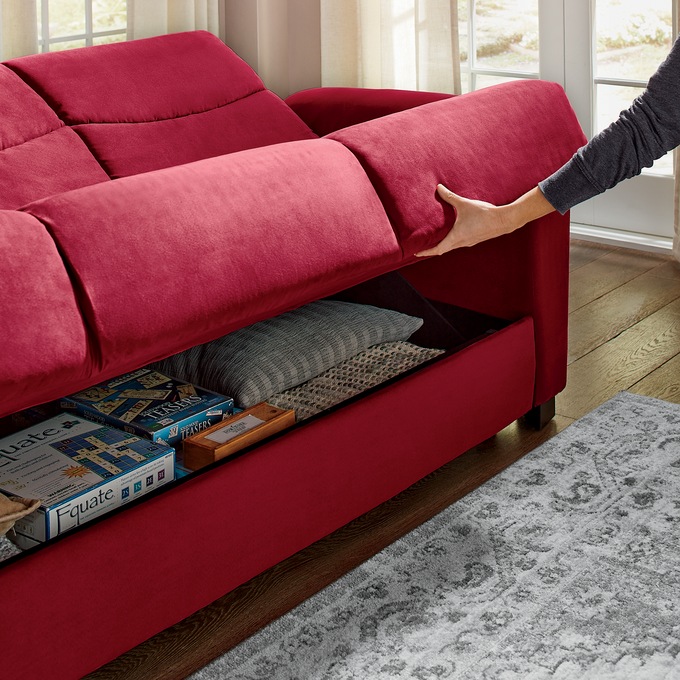 Super Plush Convertible Sofa Bed with Storage, , large