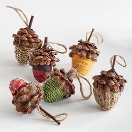 Set of 6 Mixed Acorns, , large