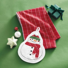 Merry Snowman Potholder Gift Set, , large