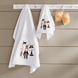 Witch 2-Piece Halloween Bath Towel Set, , large