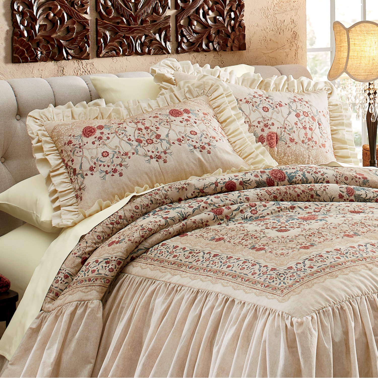 Alexandria Skirted Bedspread and Sham Country Door
