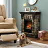 Faux-Stone Electric Fireplace, Rustic, , large