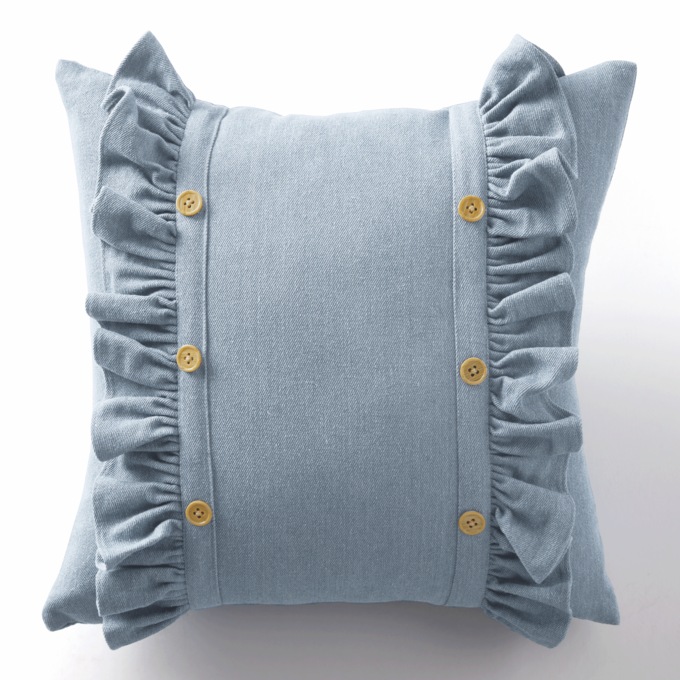 Faux-Denim Accent Pillow, , large