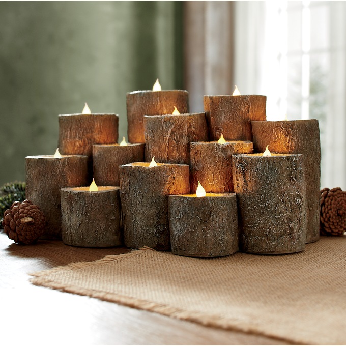 Tealight fireplace log sales