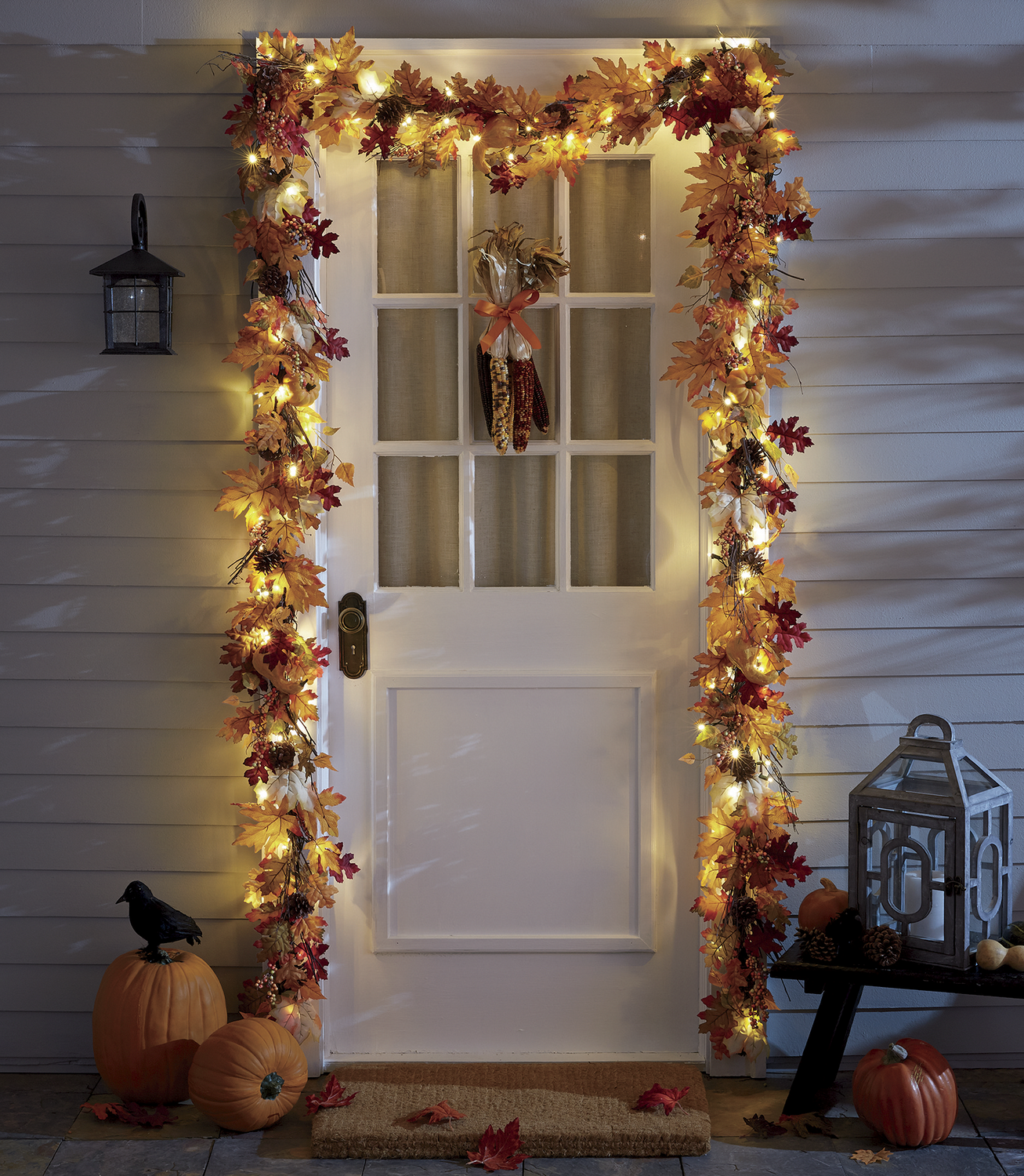 Lighted Fall Leaves Garland Country Door Lighted Fall Leaves Garland