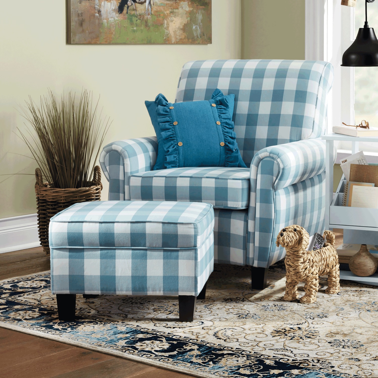 Buffalo Check Armchair and Ottoman | Country Door