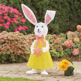 Lit Easter Bunny Lawn Decor, , large