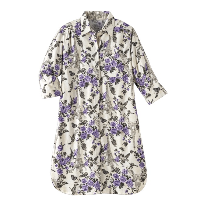 Printed Flannel PJs or Nightshirt, , large