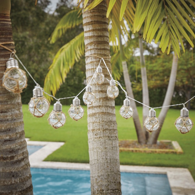 Solar Crackle Glass String Lights, , large