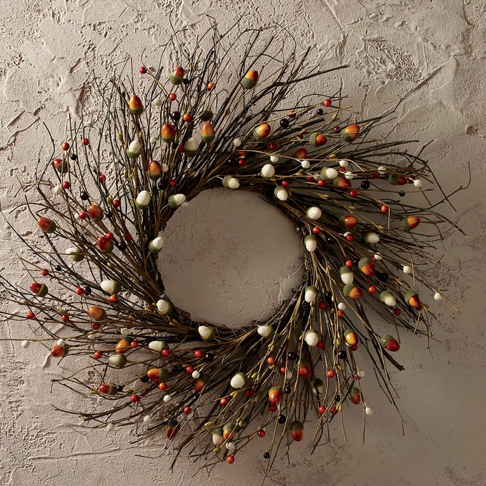 Acorn and Berry Wreath, , large