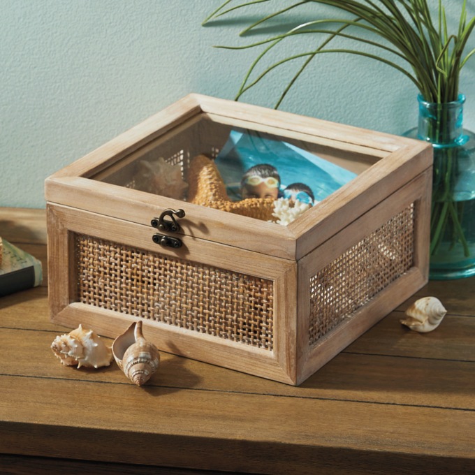 Decorative Natural Woven Box, , large