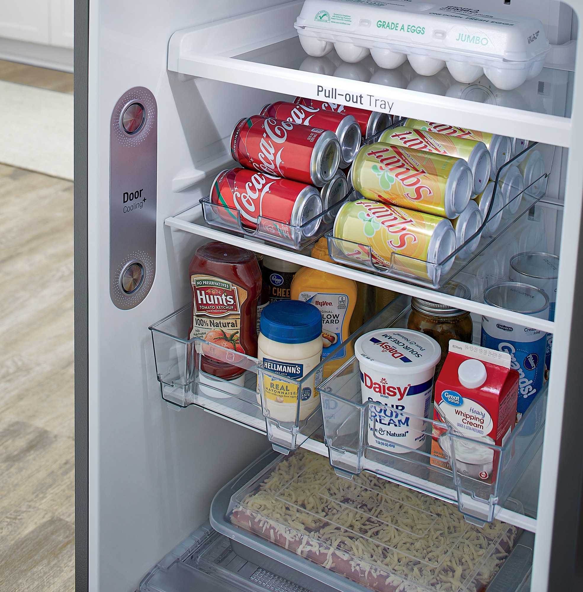 refrigerator door storage bins