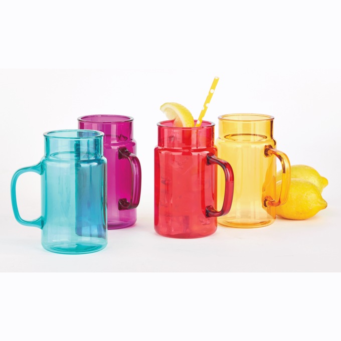 Set of 4 Assorted Colorful Mugs, , large