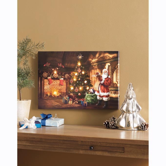 Lit Santa Deliver Wall Art, , large