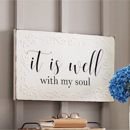 It Is Well Embossed Metal Art, , large