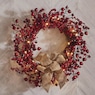 LED Lighted Cranberry Berry Wreath 24" - Red Christmas Holiday D&eacute;cor, , large