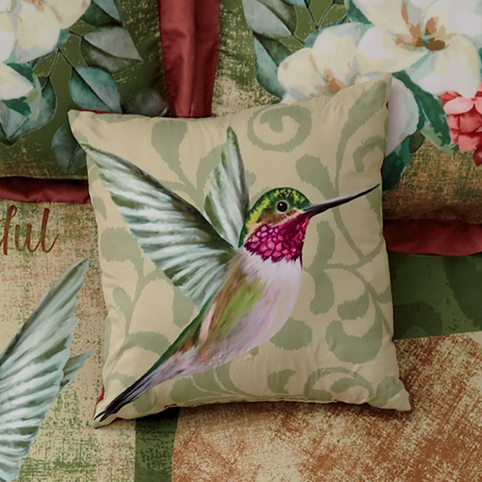 Hummingbird Comforter Set Accent Pillow And Window Treatments