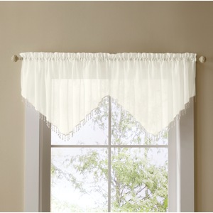 Crushed Voile Ascot Valance, Eggshell, large