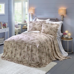 Rose 3-Piece Skirted Bedspread Set, , large