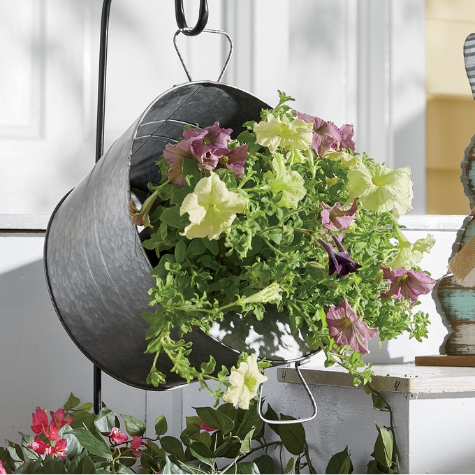 Hanging Galvanized Metal Bucket Planter, , large