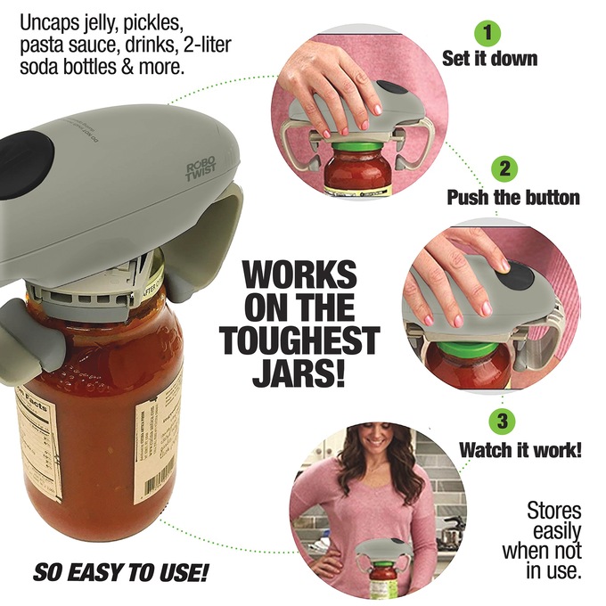 Robo Twist Jar Opener, Green, large